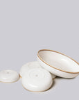 Ivory Glossy Porcelain Nesting Hermit Bowls