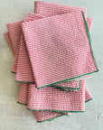 Holiday Seersucker Red and Green, Set of four