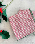 Holiday Seersucker Red and Green, Set of four