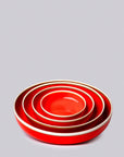 Coral Red Glossy Porcelain Hermit Bowl