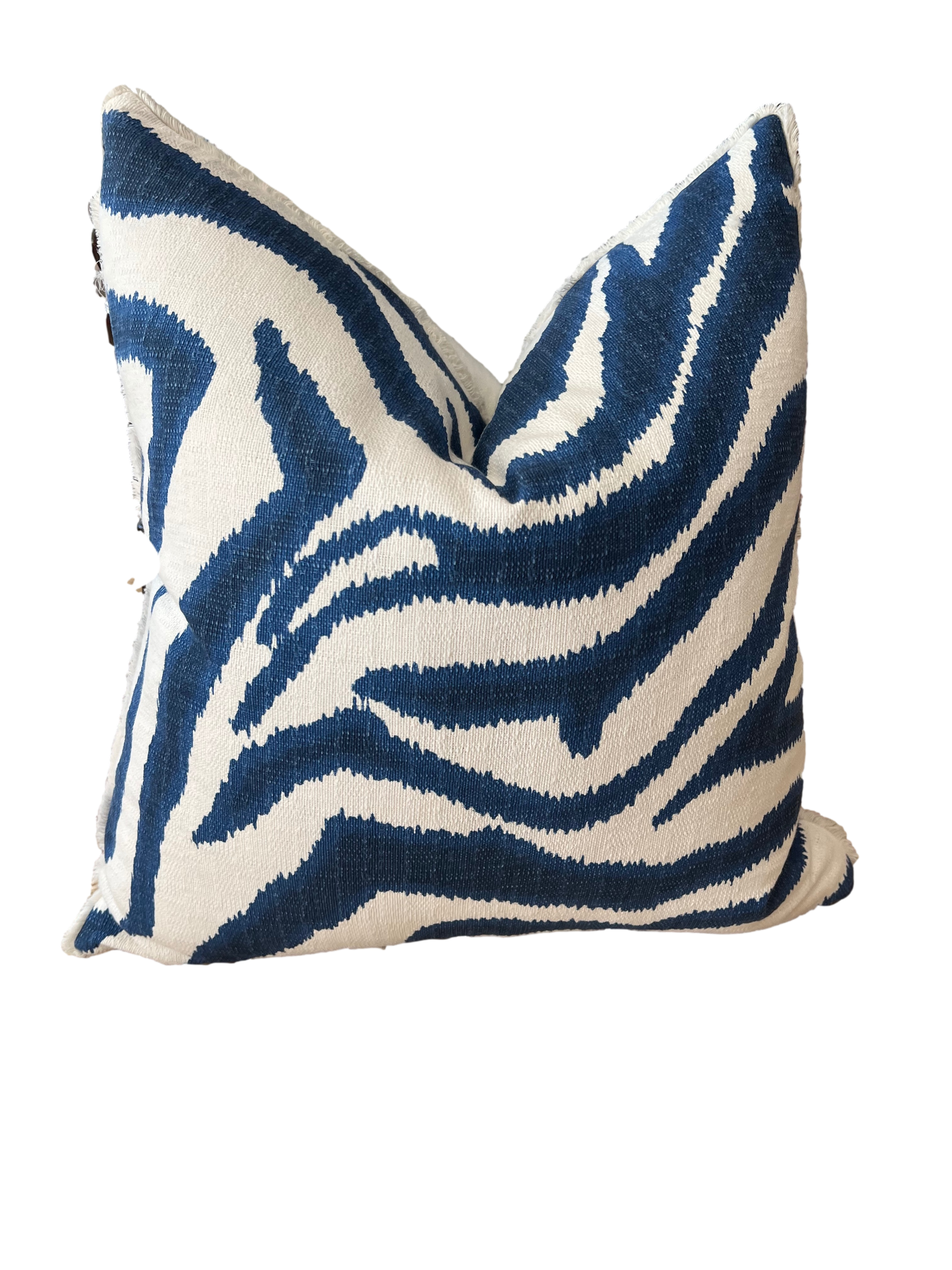 Navy Zebra Pillow