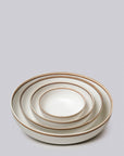 Ivory Glossy Porcelain Nesting Hermit Bowls