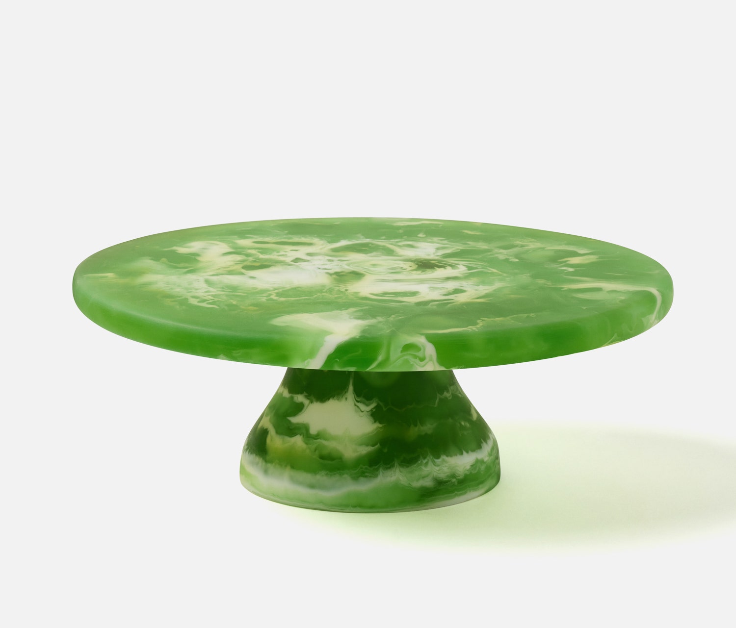 HUGO LARGE CAKE STAND - Green Swirl