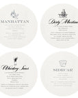 Letterpressed Martini Coasters