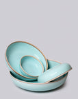 Celadon Glossy Porcelain Nesting Hermit Bowls
