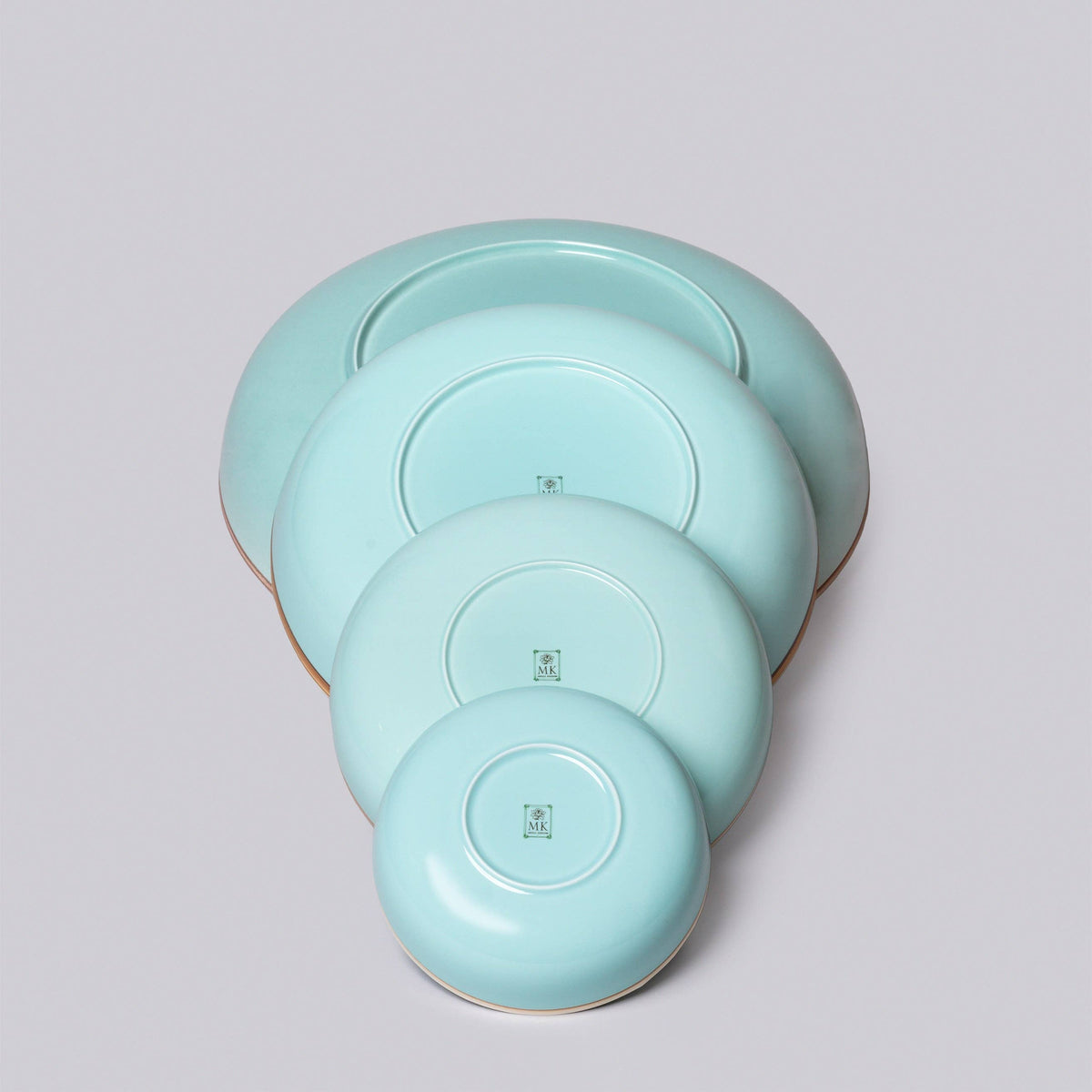 Celadon Glossy Porcelain Nesting Hermit Bowls