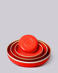 Coral Red Glossy Porcelain Hermit Bowl