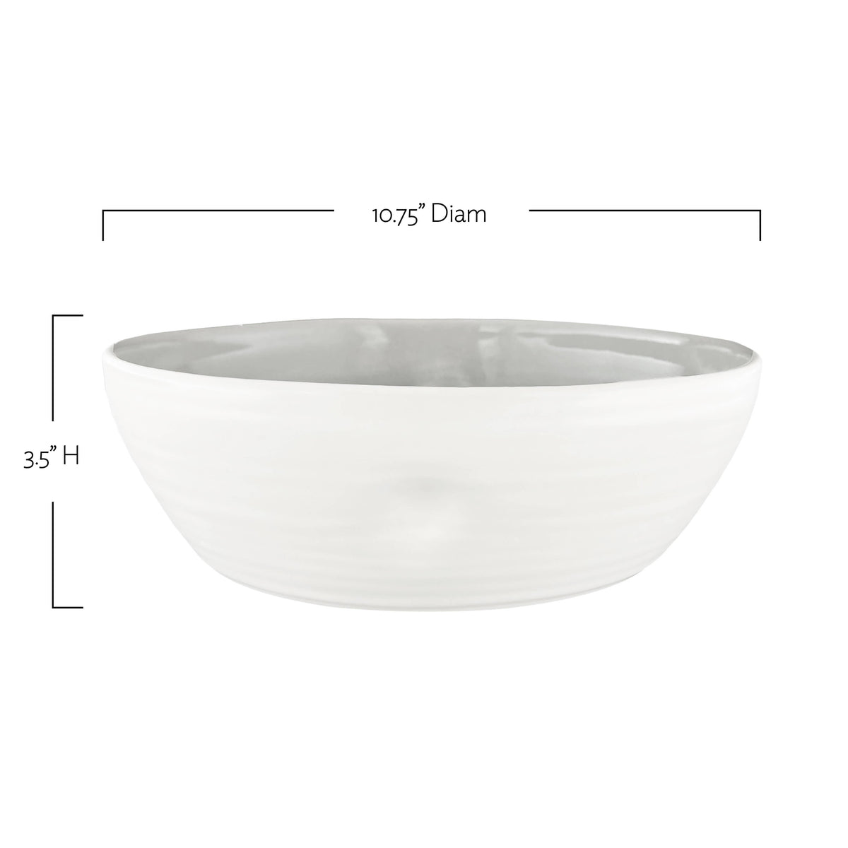 Pinch Aqua Stoneware Large Salad Serving Bowl