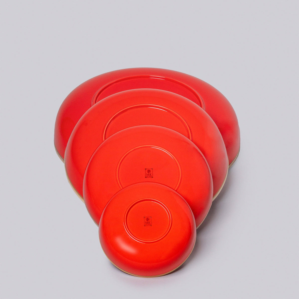 Coral Red Glossy Porcelain Hermit Bowl