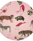 Exotix Flamingo 16" Round Pebble Placemat, Set of 4
