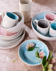 Pinch Aqua Stoneware Large Salad Serving Bowl