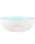 Pinch Aqua Stoneware Large Salad Serving Bowl