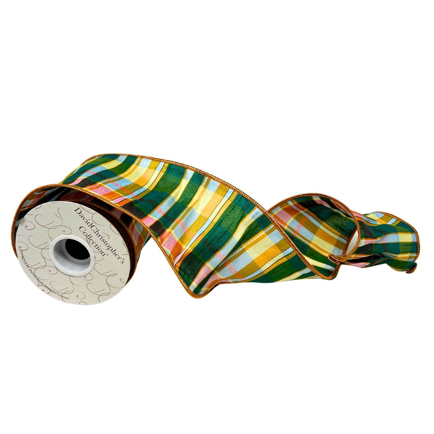 Spectacular Spring Plaid ribbon 4'' X10 YD- Multi Ribbon