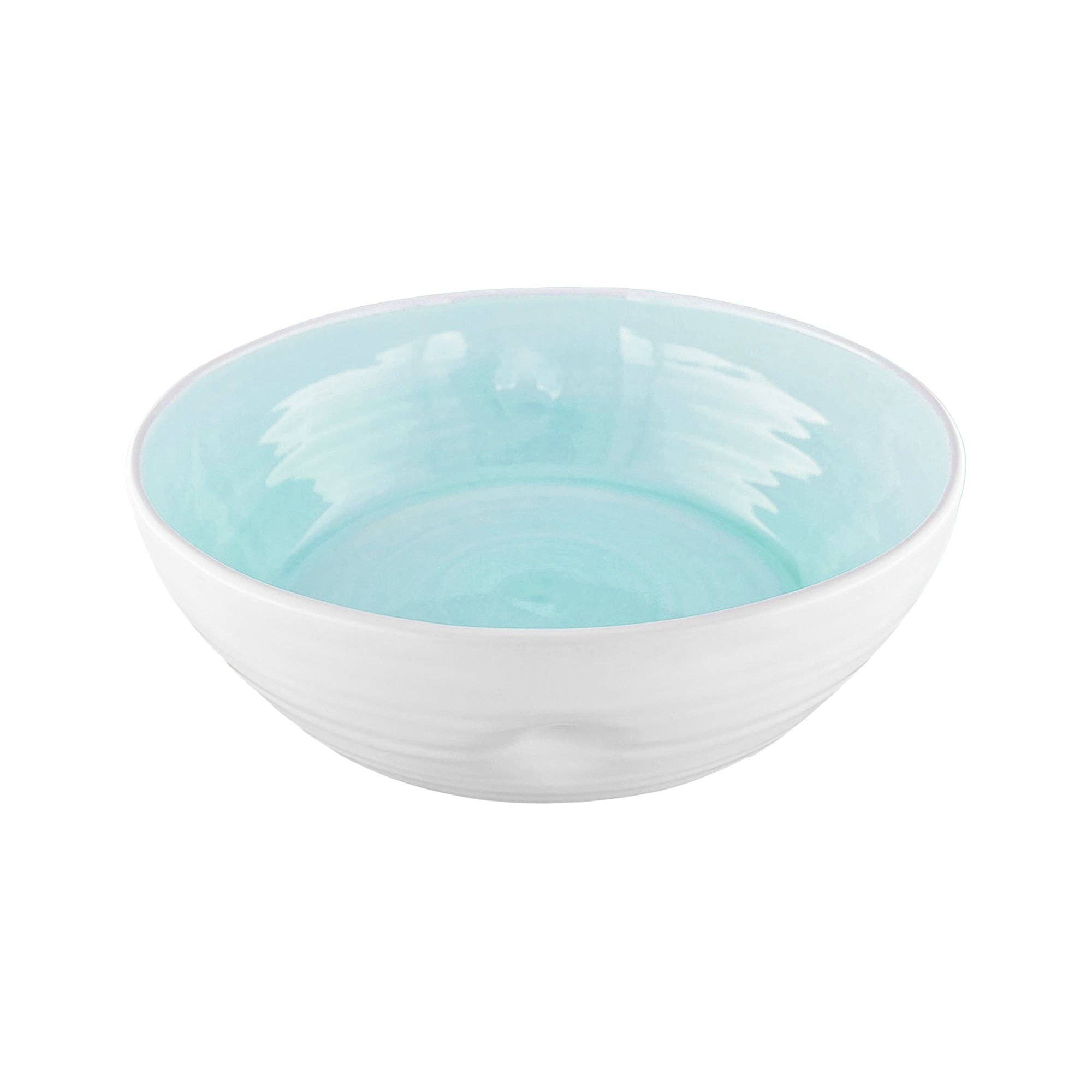 Pinch Aqua Stoneware Large Salad Serving Bowl