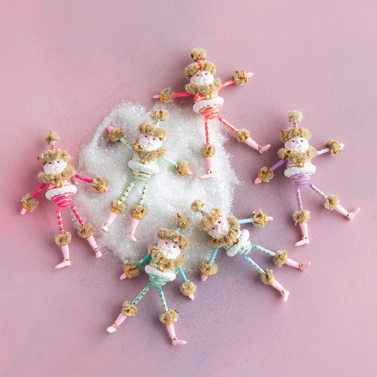 Rainbow Papa Noel Ornament in Assorted Colors