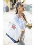 Finley Navy Canvas Tote