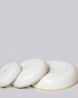 Ivory Glossy Porcelain Nesting Hermit Bowls