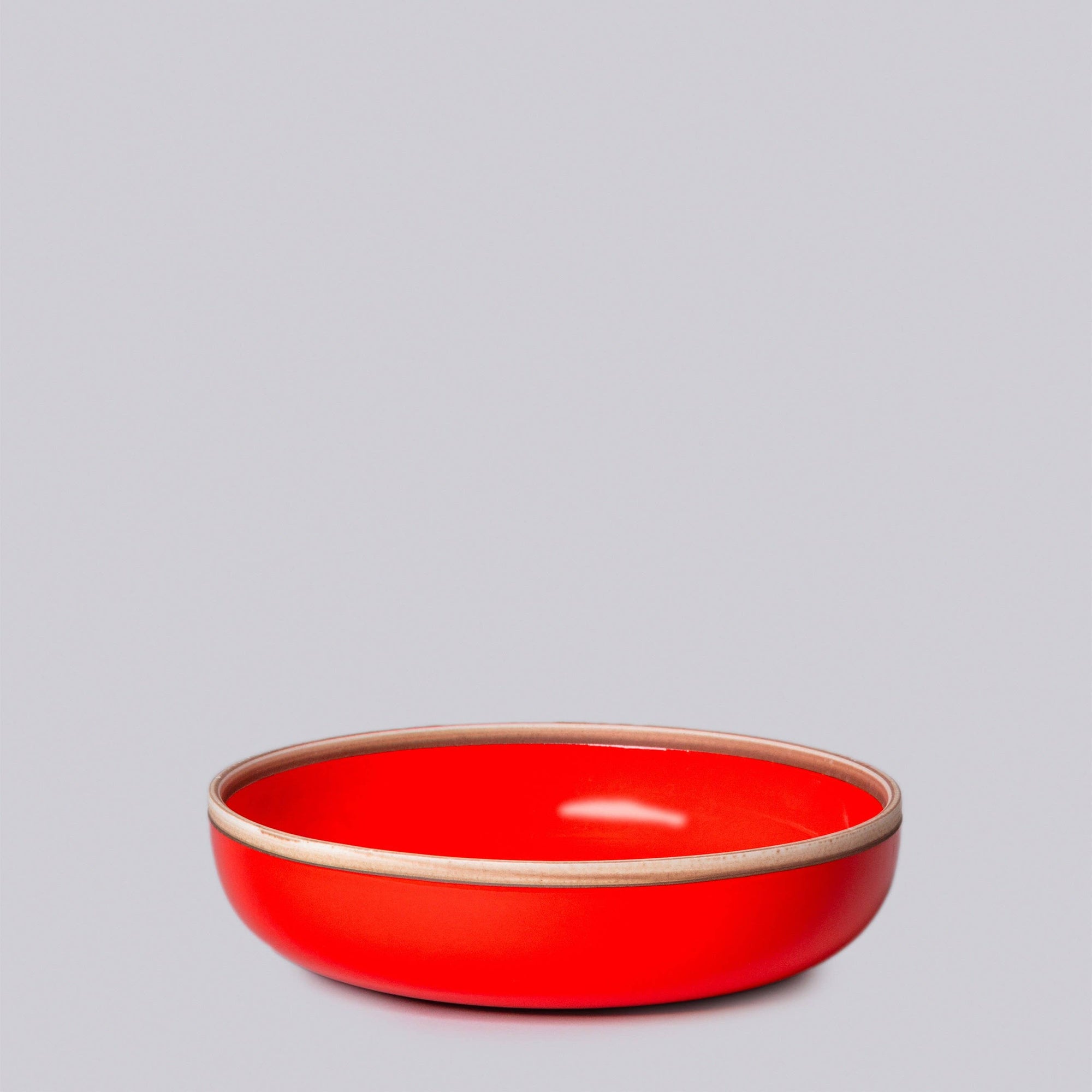 Coral Red Glossy Porcelain Hermit Bowl