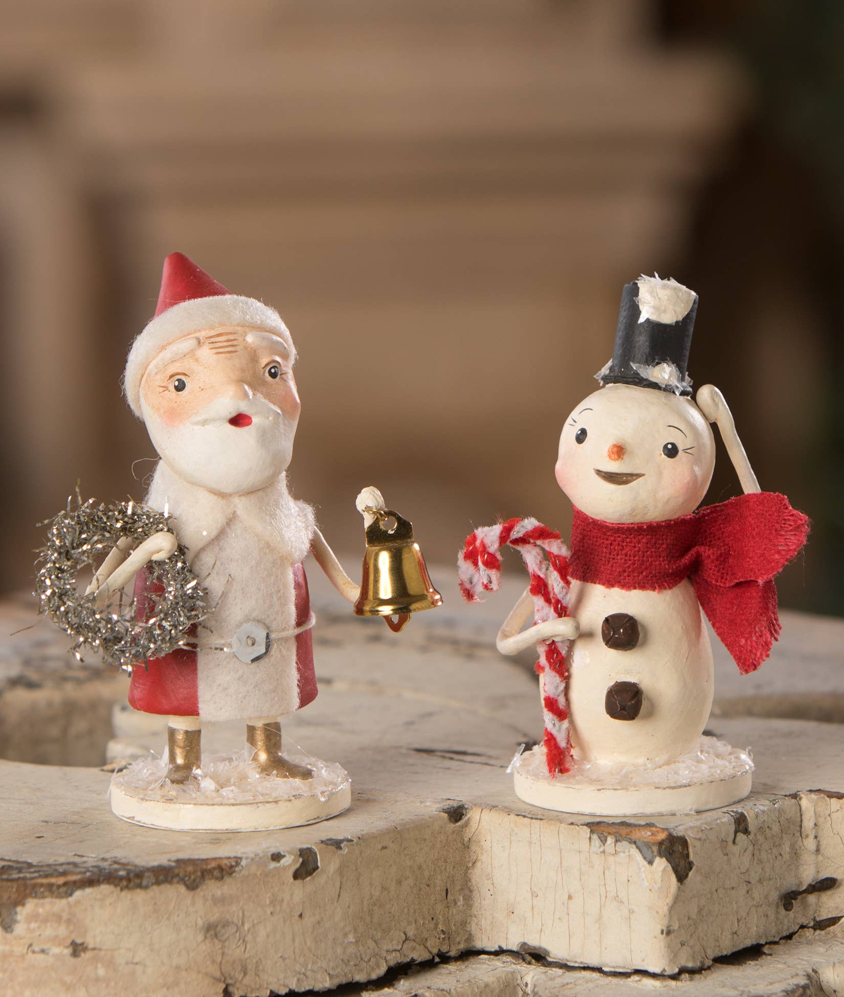 Santa With Wreath &amp; Bell