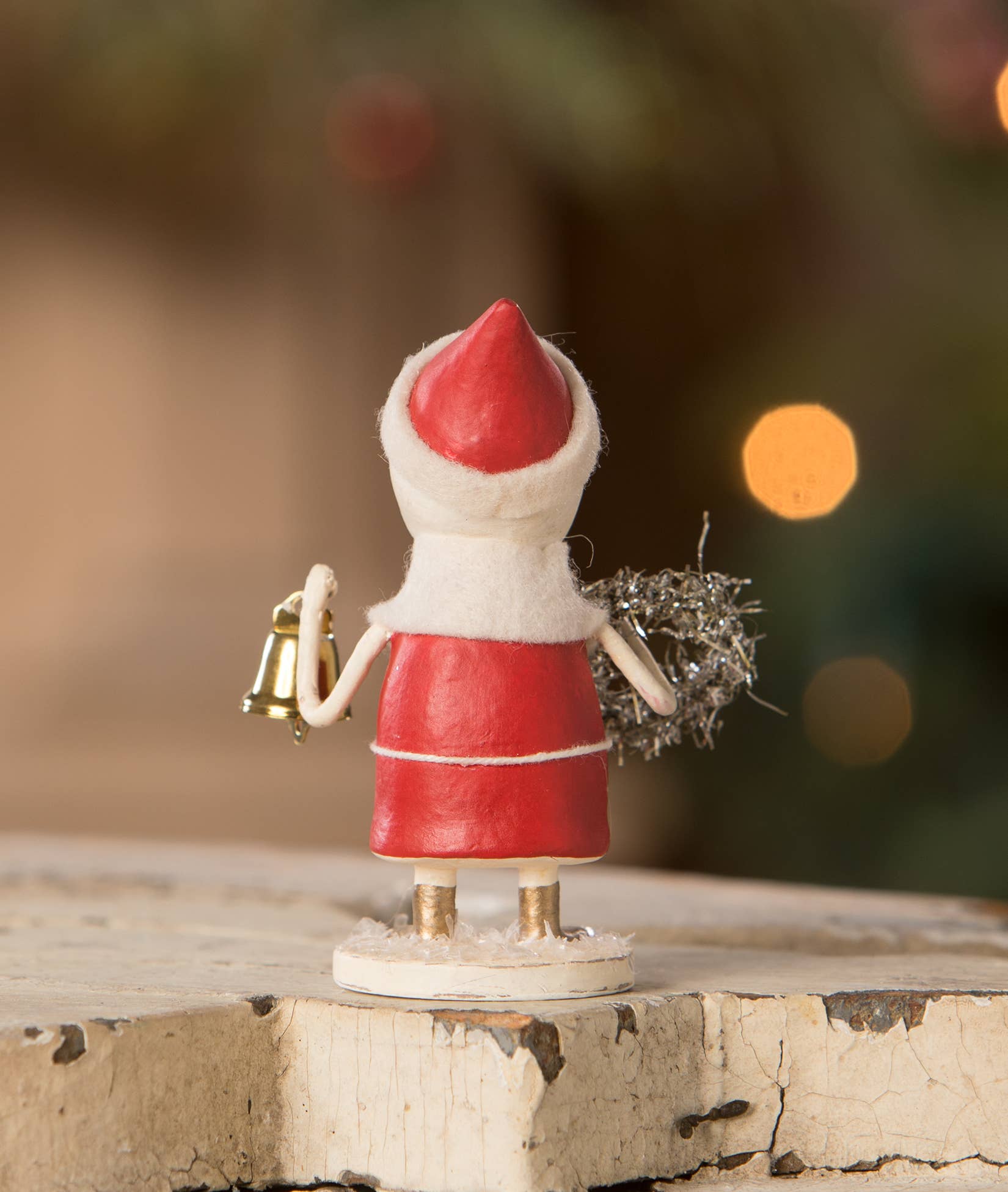 Santa With Wreath &amp; Bell