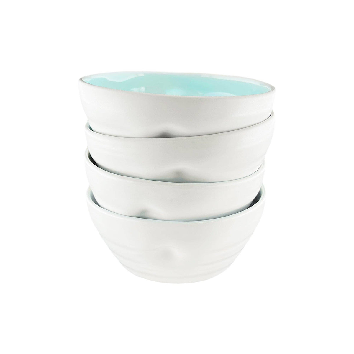 Pinch Aqua Stoneware Cereal Bowls, Set of 4