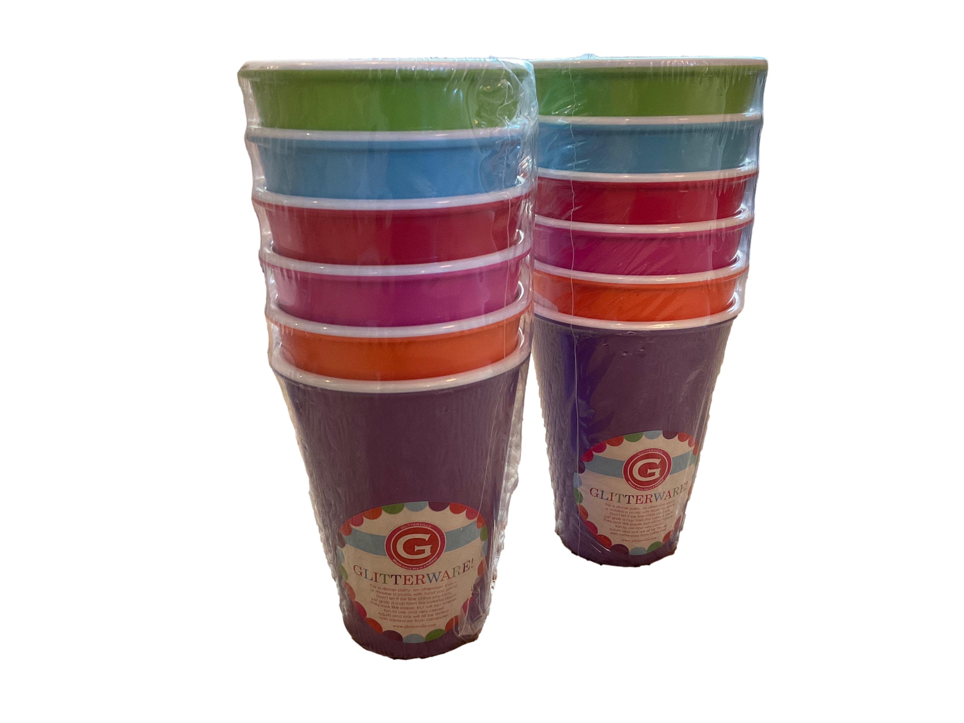 Set of 5 Colorful Melamine Cups