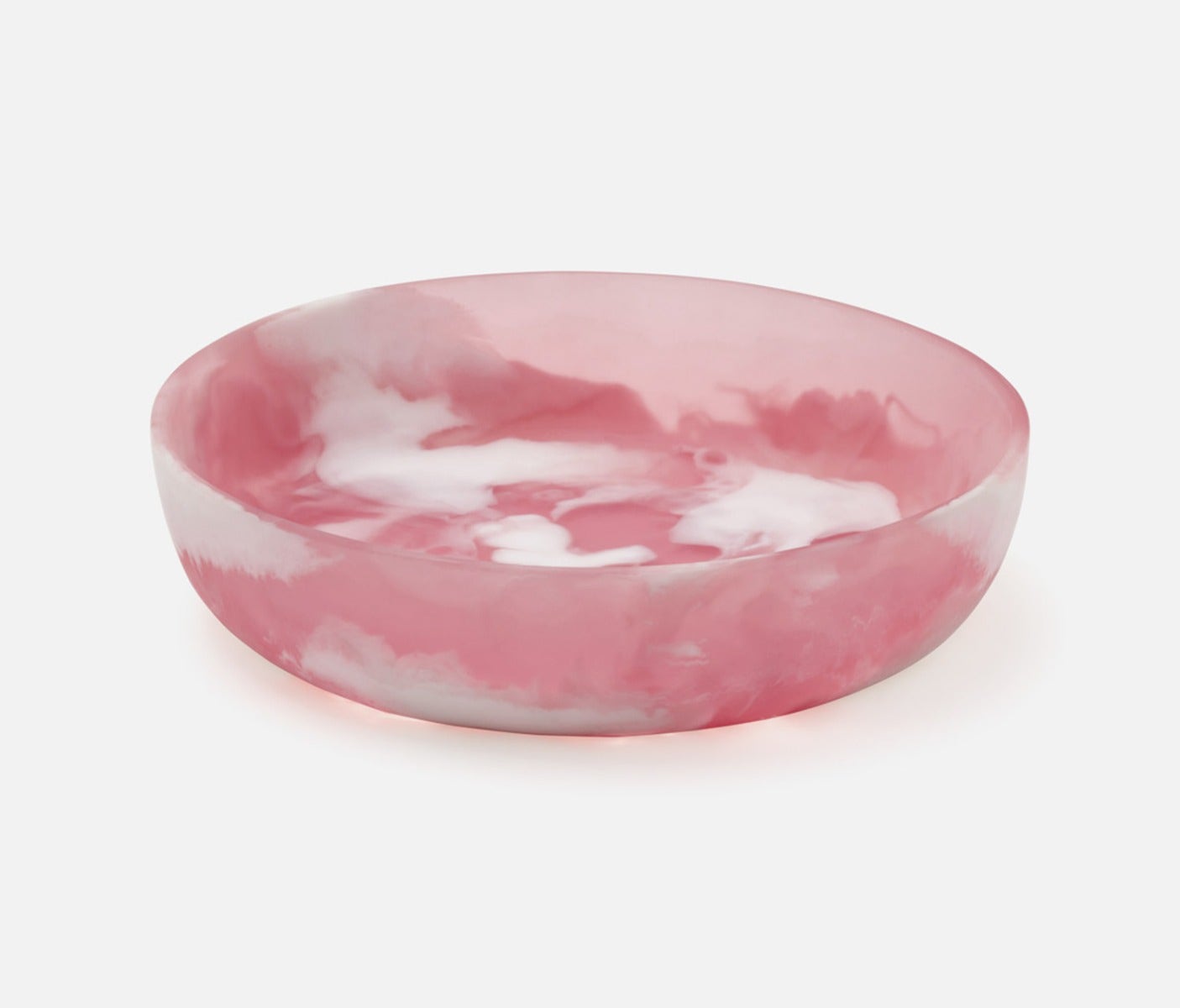 Large Pink Swirl Serving Resin Bowl