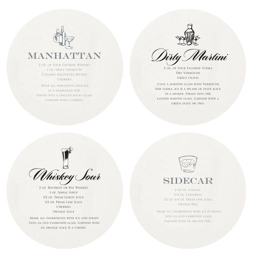 Letterpressed Martini Coasters