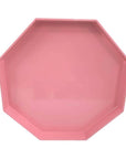 Medium Octagonal Lacquered Tray, Blush Pink