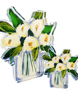 White Floral Acrylic Bloom Block LARGE: Large Acrylic Block