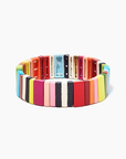 Colorful Wide Enamel Tile Stretch Bracelet